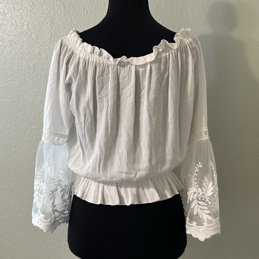 White Off-Shoulder Top - Picture 4 of 12